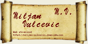 Miljan Vulčević vizit kartica